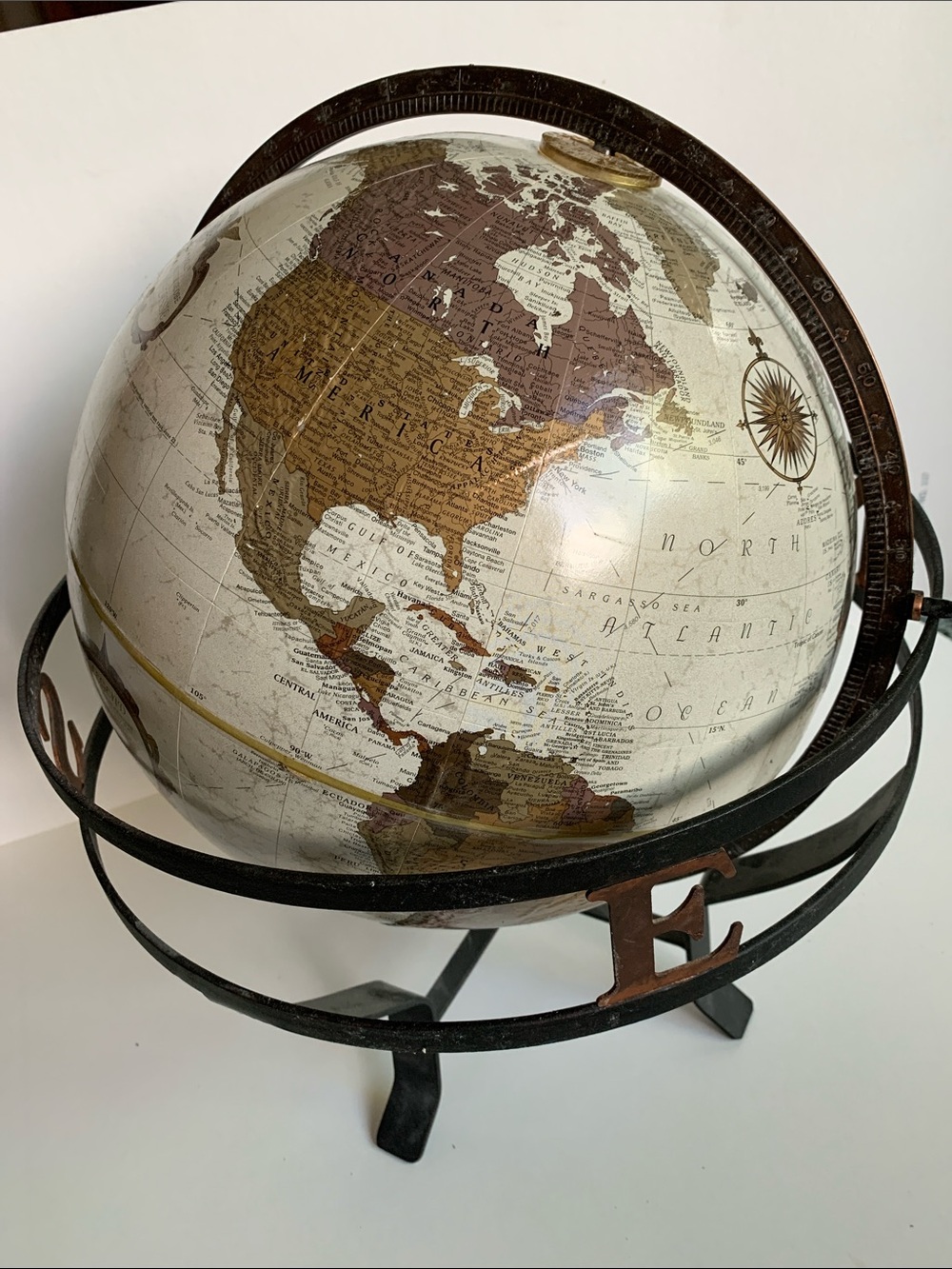 REPLOGLE 12” Diameter Platinum Classic Series World Globe 1993 Iron 360° Spin